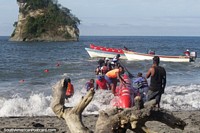 Rocket boats get ready for action in the waters of Morro beach in Tumaco. Colombia, South America.