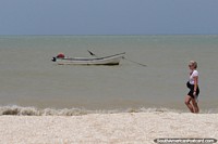 Beach and coastline in Honda Bay, small boat, Guajira.