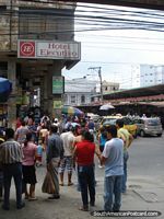 The market streets in Machala. Ecuador, South America.