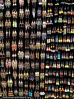 Larger version of Earrings of amazing detail and color at the Otavalo markets.