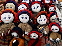Dolls of woman sewing handcrafts in Otavalo. Ecuador, South America.
