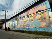 Wall art of 12 important men in Ecuador, Cayambe.