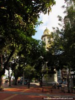 Park and clocktower at the Malecon in Guayaquil. Ecuador, South America.