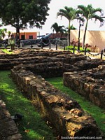 The original stone foundations of the fort on Santa Ana hill in Guayaquil. Ecuador, South America.