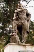 Luis A. Martinez (1869-1909), an agriculturist, statue in Ambato. Ecuador, South America.