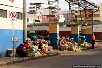 The fruit and vegetable markets at Plaza 1st of May (Primero de Mayo) in Ambato. Ecuador, South America.