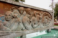 Ecuador Photo - Artwork for the workers in a park beside church La Merced in Ambato.