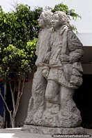 Hope lives on in the hearts of children, stone statue in Guaranda.