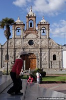 The eye-catching stone cathedral at Parque Maldonado in Riobamba. Ecuador, South America.