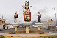 Al Danzante (The Dancer), monument of 3 figures in Pujili. Ecuador, South America.