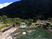 Rio Verde downhill from Banos where the Pastaza River powers straight through. Ecuador, South America.