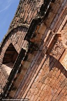 Detailed ceramic designs of the facade of a building in Jesus de Tavarangue.