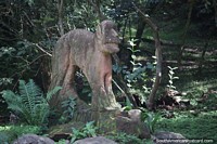 Strange creature made of stone on the Walk of Myths in Trinidad.