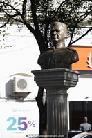 Jose Felix Estigarribia, commander of the army in the Chaco War, bust in Villarrica. Paraguay, South America.