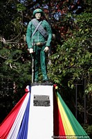 Don Cesar Osvaldo Leiva, a veteran of the Chaco War, statue in Aregua. Paraguay, South America.