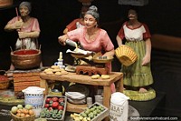 Women make empanadas and other food, ceramic work at the cultural center in Aregua. Paraguay, South America.