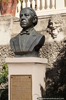 Agustin Pio Barrios (1885-1944), Paraguayan virtuoso classical guitarist and composer, bust in Asuncion. Paraguay, South America.