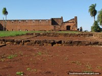 Building foundations at the Jesus of Tavarangue Jesuit ruins near Encarnacion. Paraguay, South America.