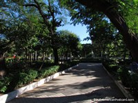 A agradável Plaza Juan E. O'Leary em Assunção. Paraguai, América do Sul.