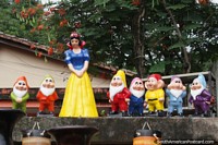Snow White and the 7 Dwarfs, ceramic figures made in Aregua, near Asuncion. Paraguay, South America.