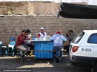 Soup kitchen on the street in Moquegua. Peru, South America.