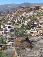 Larger version of Silla del Inca, Seat of the Inca on the top of Cerro Santa Apolonia in Cajamarca.