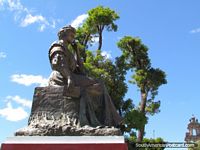 Larger version of Amalia Puga de Losada (1866-1963) monument, writer born in Cajamarca.