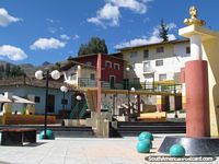 Larger version of Plaza Bolivar in Cajabamba has a nice setting.