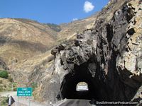 Tunnel, Tunel Huallatupe, 80m, between Lima and Huancayo. Peru, South America.