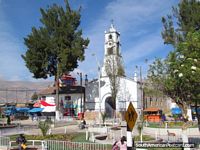 Church and plaza in Huancan out of Huancayo. Peru, South America.