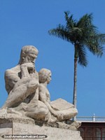 'The Thinking Man', monument at the Plaza de Armas in Trujillo. Peru, South America.