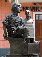Larger version of Monument to the shoeshine boys and Dr. Augusto E. Perez Aranibar bust in Lima.