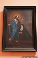 Versión más grande de La pintura de un hombre y una mujer en la iglesia, Parroquia El Sagrario la Merced en Huánuco.