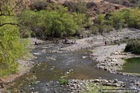 A school trip to the river to swim at Kotosh near Huanuco.