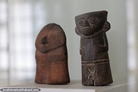A pair of small figures known as Cuchimilcos on display at Carlos Dreyer Museum, Puno. Peru, South America.