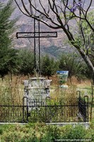 There are graves in the field at Campo Santo with memorials, Yungay.