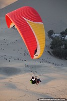 Paragliding is another adventure sport option in Huacachina. Peru, South America.