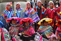 Traditional clothing modeled by locals in Cusco. Peru, South America.