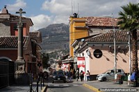 Ruas centrais da cidade de Ayacucho, uma ótima cidade para passear. Peru, América do Sul.