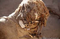 Larger version of Prehispanic mummified human remains at Chauchilla cemetery in Nazca.
