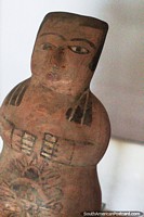 Ancient ceramic figure from the Nazca culture at the Maria Reiche Museum, Nazca. Peru, South America.