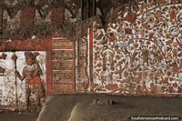 Mural dos mitos, escavado no templo Moche em Trujillo. Peru, América do Sul.
