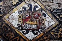 Face da civilização Moche, meio homem, meio monstro, descoberto em escavações em curso em Trujillo. Peru, América do Sul.