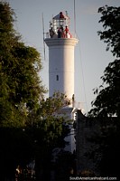 Farol na Colônia, construïda em 1845 e terminada em 1857, 27 m de altura com 118 escada para subir. Uruguai, América do Sul.