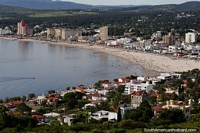 Truly a great view of Piriapolis with houses in the hills, the beach, city and countryside. Uruguay, South America.