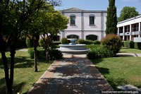 Paseo San Fernando in Maldonado with fountain, lawns and gardens, a site of memory. Uruguay, South America.