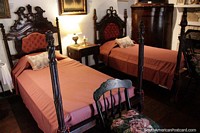 Antique beds and furniture from the former house of Professor R. Francisco Mazzoni (1883-1978), museum in Maldonado. Uruguay, South America.
