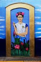 Frida Kahlo (1907-1954), a Mexican painter, street mural in Valencia.