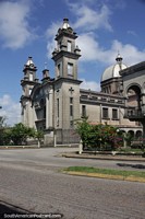 View of the cathedral with towers and dome in Tucupita.