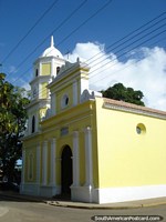 Yellow church Iglesia de San Gabriel in Coro. Venezuela, South America.